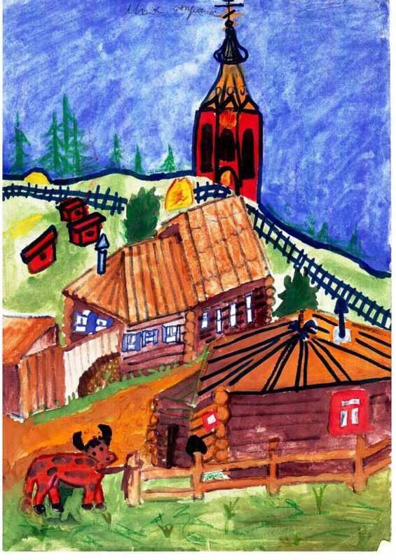 Детские рисунки на тему Родина