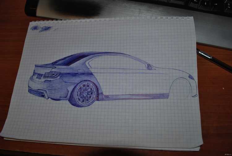 Рисунки автомобилей ручкой