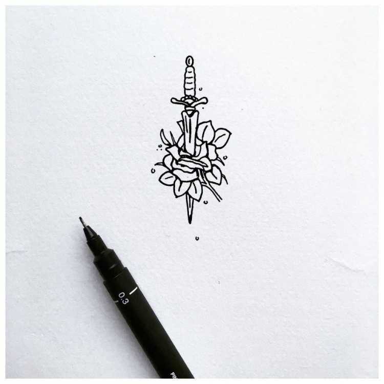 Минимализм черной ручкой