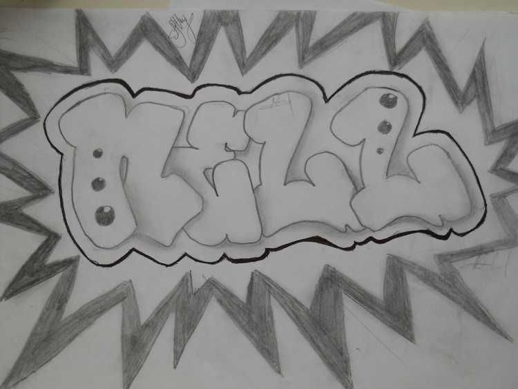 Граффити карандашом для начинающих