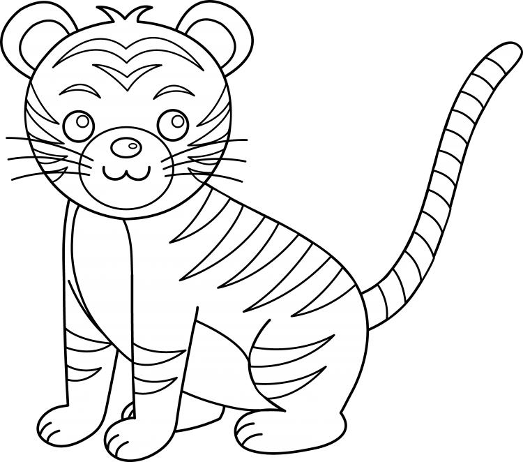Раскраска Тигренок