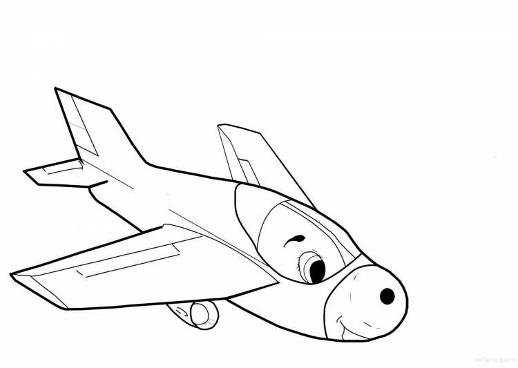 Самолет для раскрашивания для детей