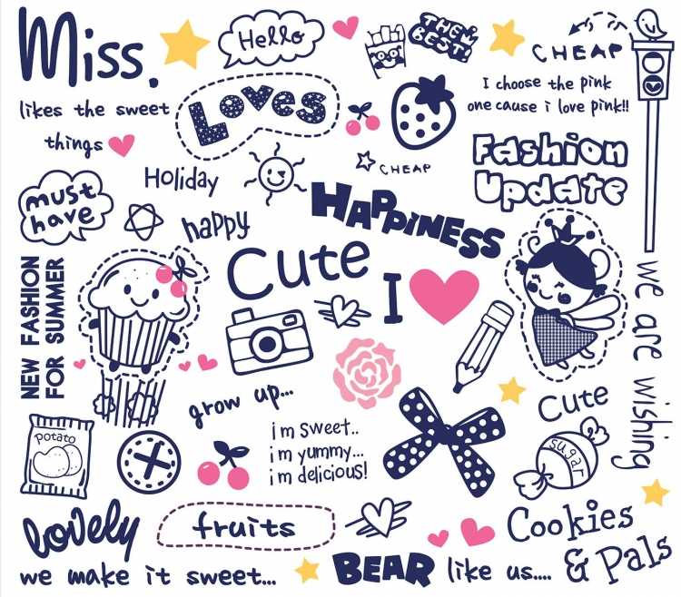 Мелкие рисунки и надписи