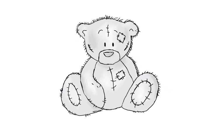 Мишка Тедди рисунок карандашом