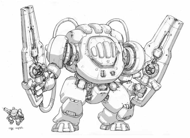 Монстр робот нарисовать