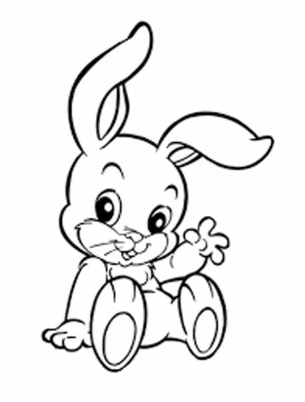 Зайчонок раскраска для малышей