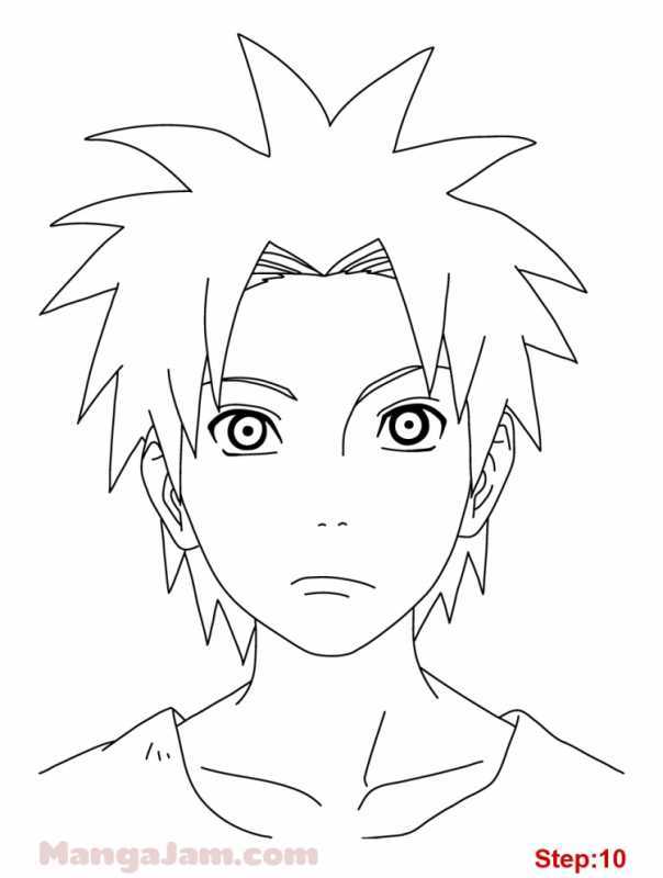 Наруто злой рисунок карандашом