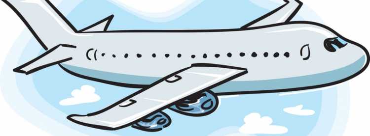 Дети на самолете вектор