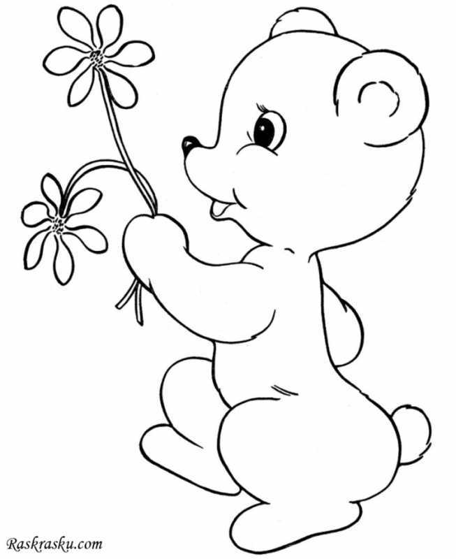 Раскраска. Медвежонок