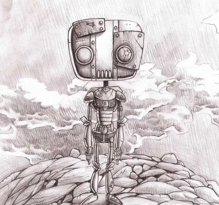 Робот простым карандашом