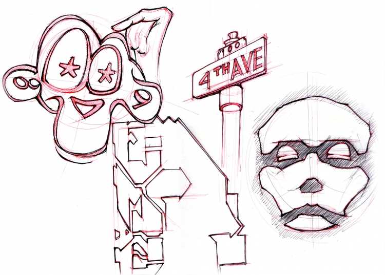 Уличные рисунки на стенах граффити