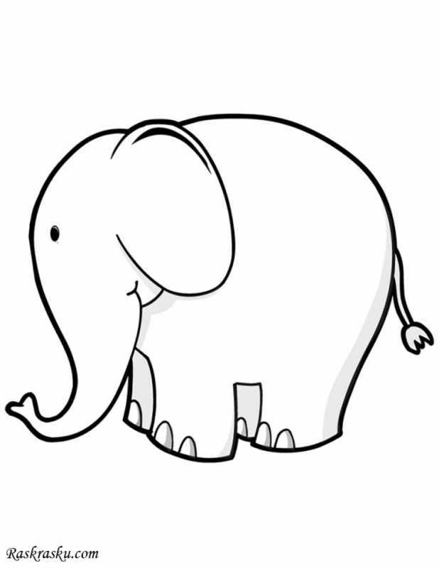 Раскраска Слоник