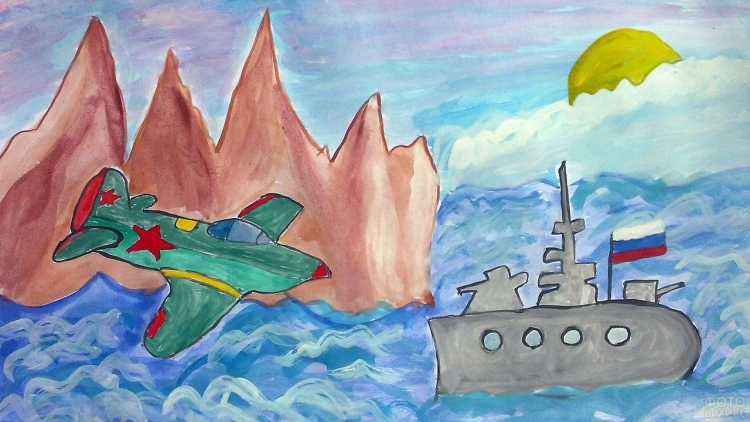 Детские рисунки к 23 февраля