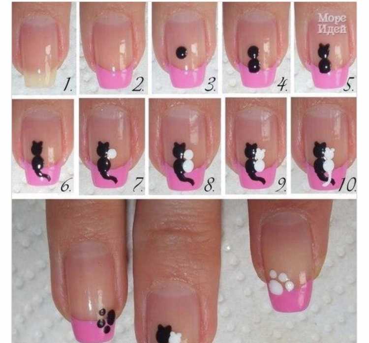 Микки и Минни Маус на ногтях