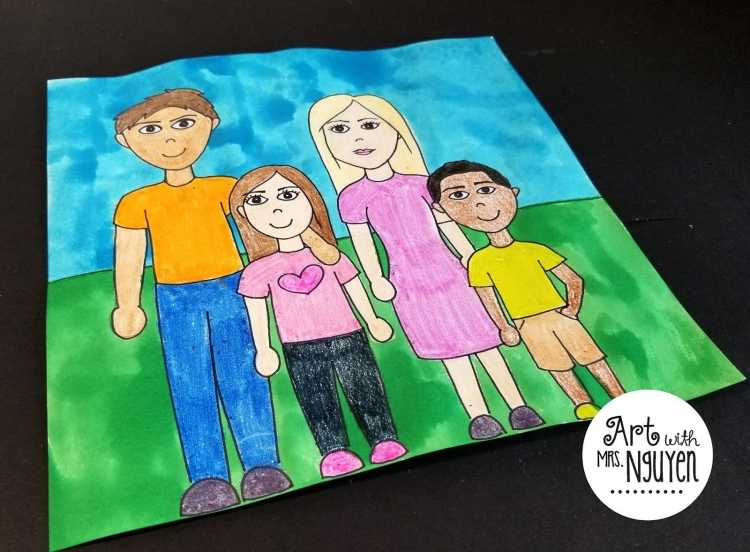 Рисунок первоклассника на тему моя семья