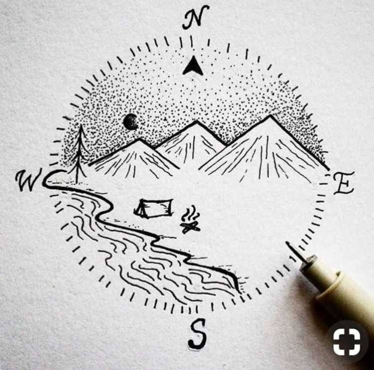 Рисунки в круге для скетчбука легкие