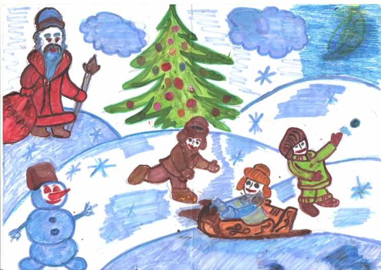 Детские забавы зимой