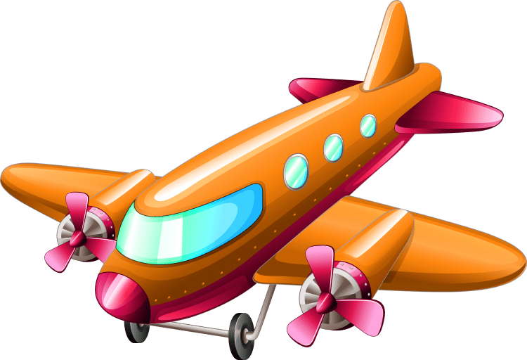 Самолет синий мультяшный