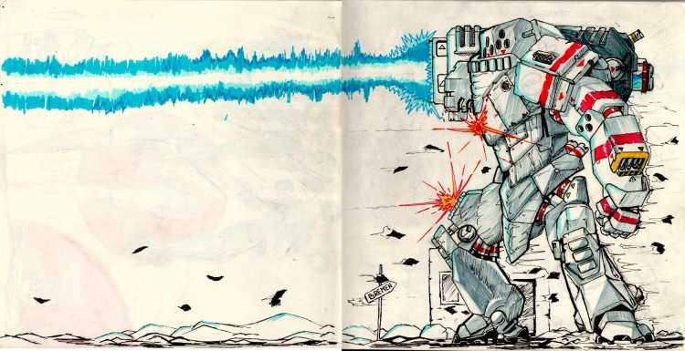 Робот мех карандашом