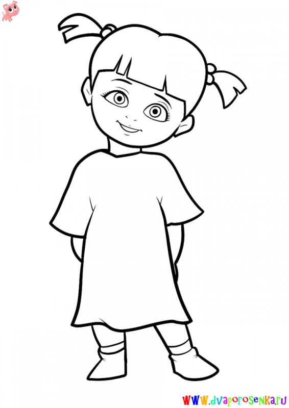 Девочка раскраска для детей