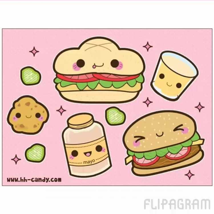 Простые рисунки для срисовки еда