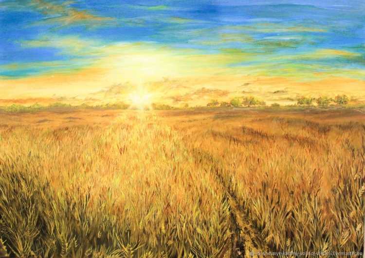 Аркадий Олейник картины пшеничное поле