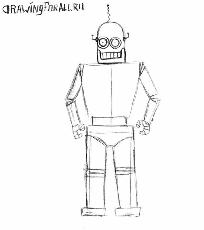 Роботы рисунки карандашом легкие