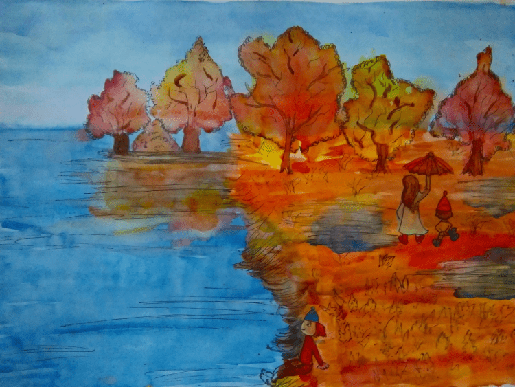 Рисунок на тему Золотая осень