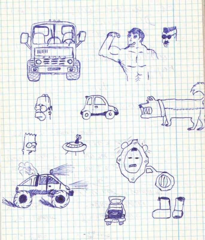 Зарисовки в тетради