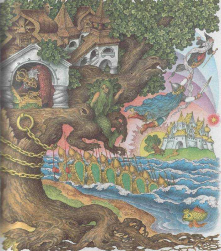 Пушкин златая цепь на дубе