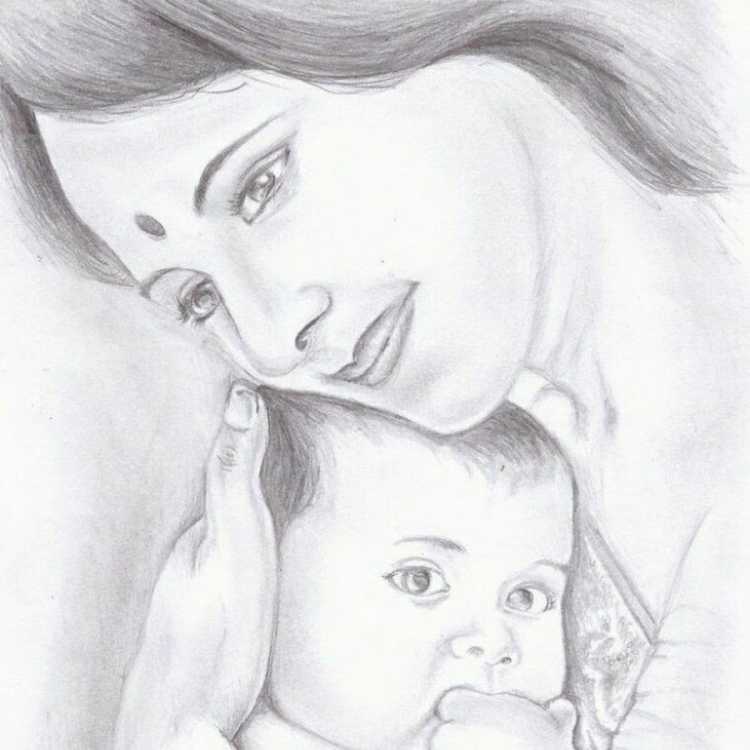 Рисунок на день матери карандашом