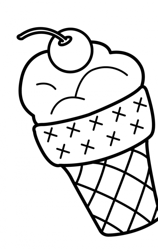 Раскраска еда мороженое