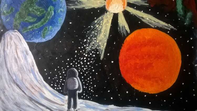 Рисунок на тему космос на конкурс