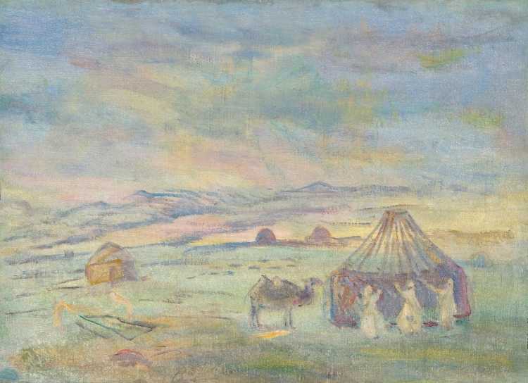 Павел Варфоломеевич Кузнецов в степи