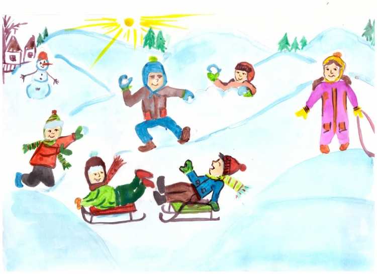 Выставка рисунков зимние забавы надпись