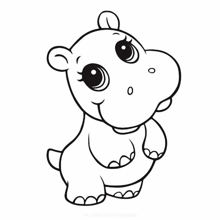 Раскраска малышам "Бегемотик"