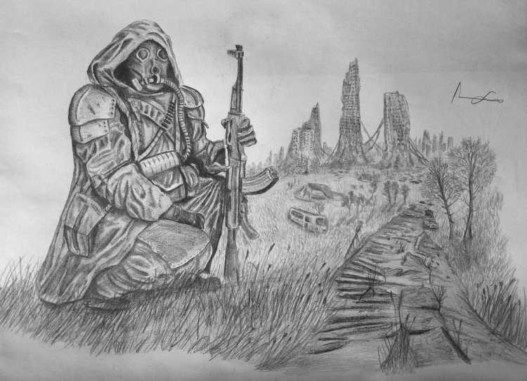 Сталкер рисунки карандашом