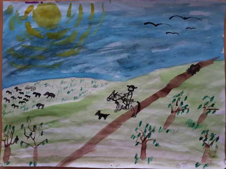 Детские рисунки на тему степь