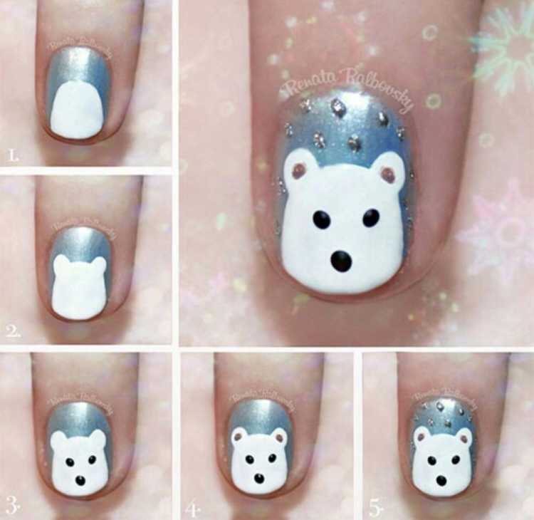 Новогодний маникюр для начинающих легкий