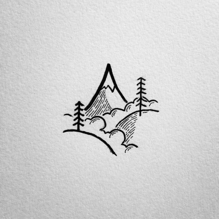 Минимализм черной ручкой