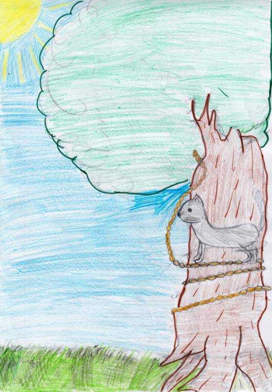 Лукоморье рисунок детский