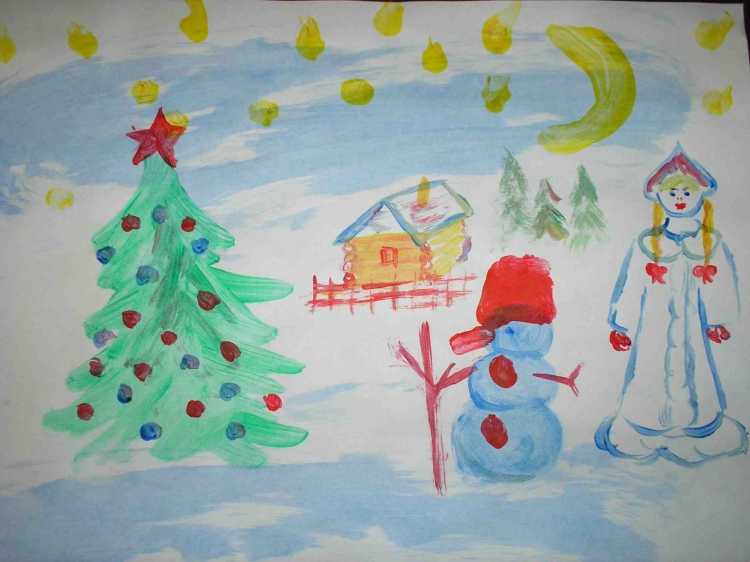 Детские рисунки на зимнюю тему