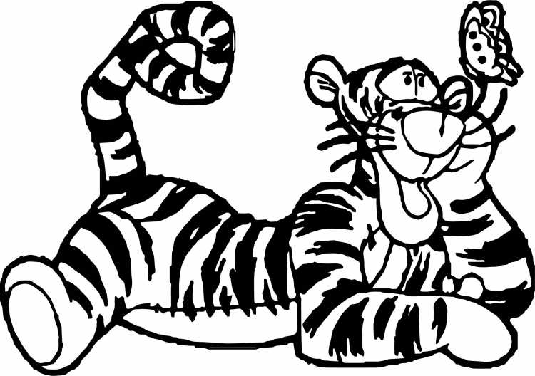 Тигр разукрашка для детей