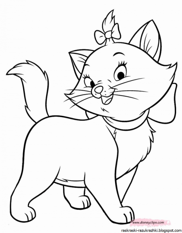 Кошечка для раскрашивания для детей