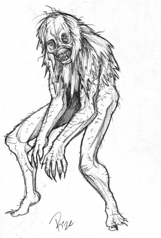 Зомби рисунок карандашом