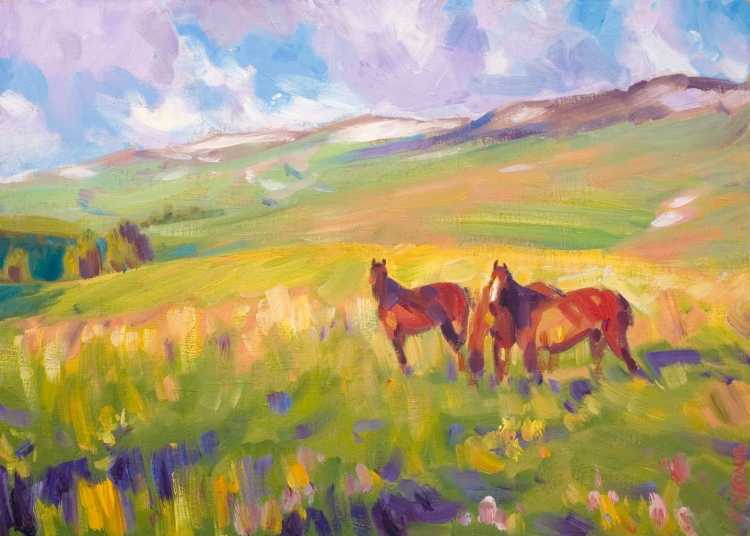 Живопись пейзажей Казахстана