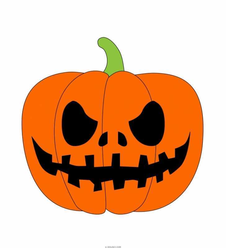 Тыква на Хэллоуин поэтапно