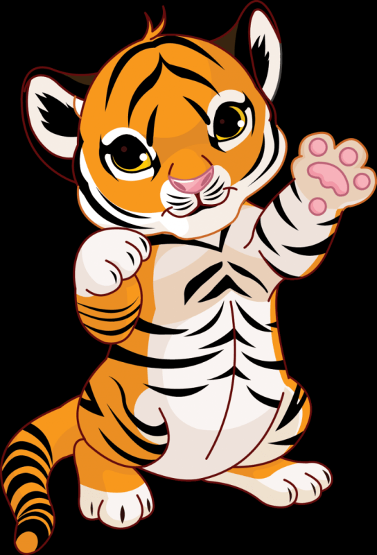 Тигр раскраска для детей