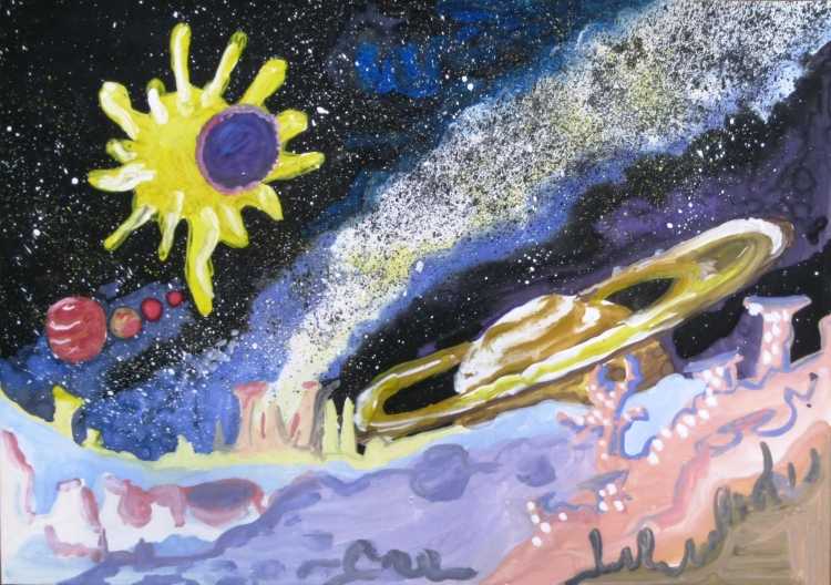 Картина космос для детей красками