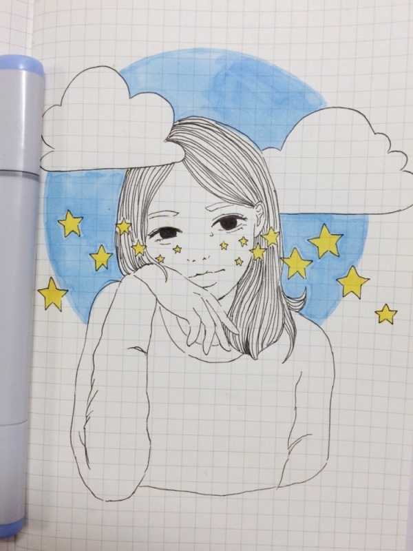 Поэтапное рисование для личного дневника